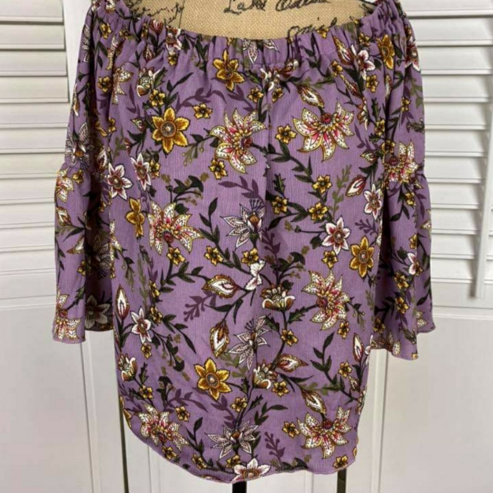 Charlotte Russe Purple Blouse with Flowers